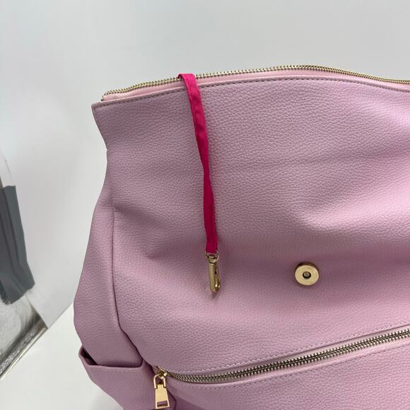 Tigerlily Creations Womens Pink Large Faux Leather Backpack Diaper Bag NEW - Picture 6 of 16